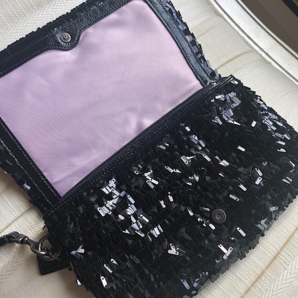 Coach Rectangular Dangling Sequin Clutch - image 5